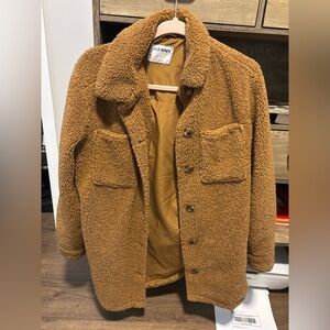 Old Navy Brown Sherpa Jacket with Buttons and Pockets